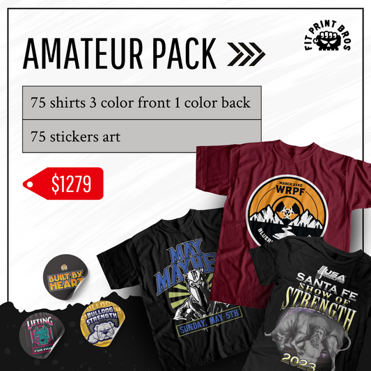 Amateur Event Merchandise Pack – Custom Shirts, Stickers & Artwork